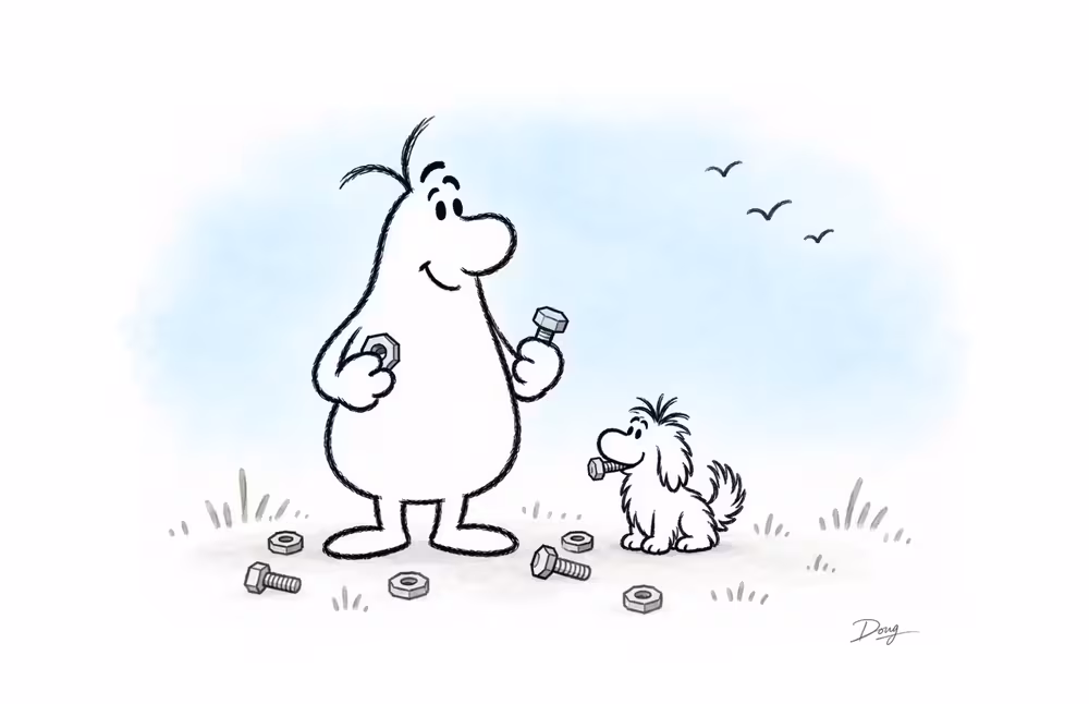 Illustrated BakerWilcox characters exploring the studio’s services